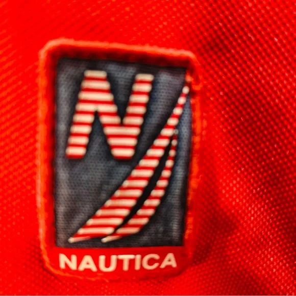 Nautica A-Bit Trimmer Colorblock Zip Polo Navy/Red/White Y2K Sailing Shirt L - Picture 5 of 8